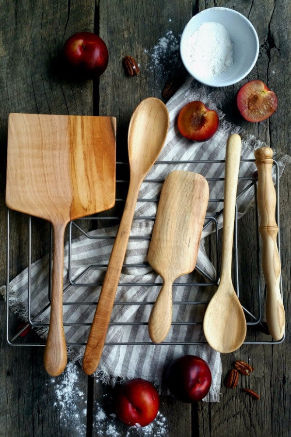 Set Of 8 Cherry Wood Spatulas Spatula And Cooking Spoons Set Spoon