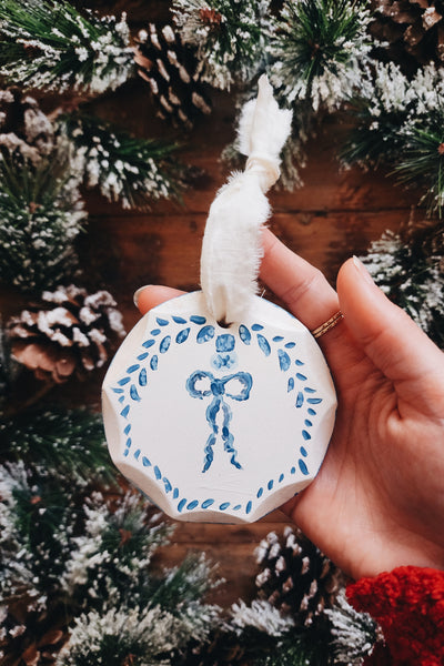 READY TO SHIP AUCTION | Hand Painted Blue & White Ornament