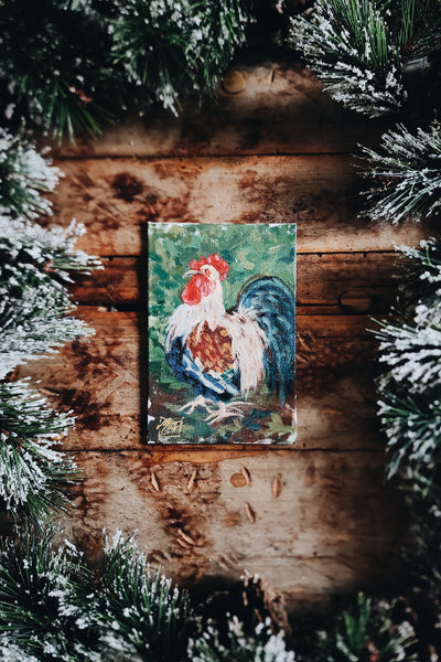 READY TO SHIP AUCTION | Original 4" x 6" Acrylic Painting {Rooster}