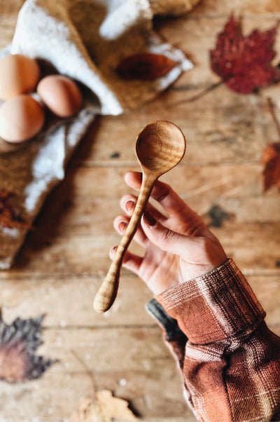 READY TO SHIP AUCTION | Mini Serving Spoon B, Roasted Fancy Maple