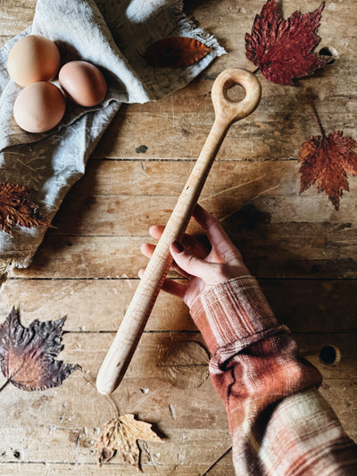READY TO SHIP AUCTION | Tall Spurtle Whisk, Fancy Maple
