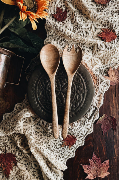 READY TO SHIP AUCTION | Classic Salad Set, Fancy Maple