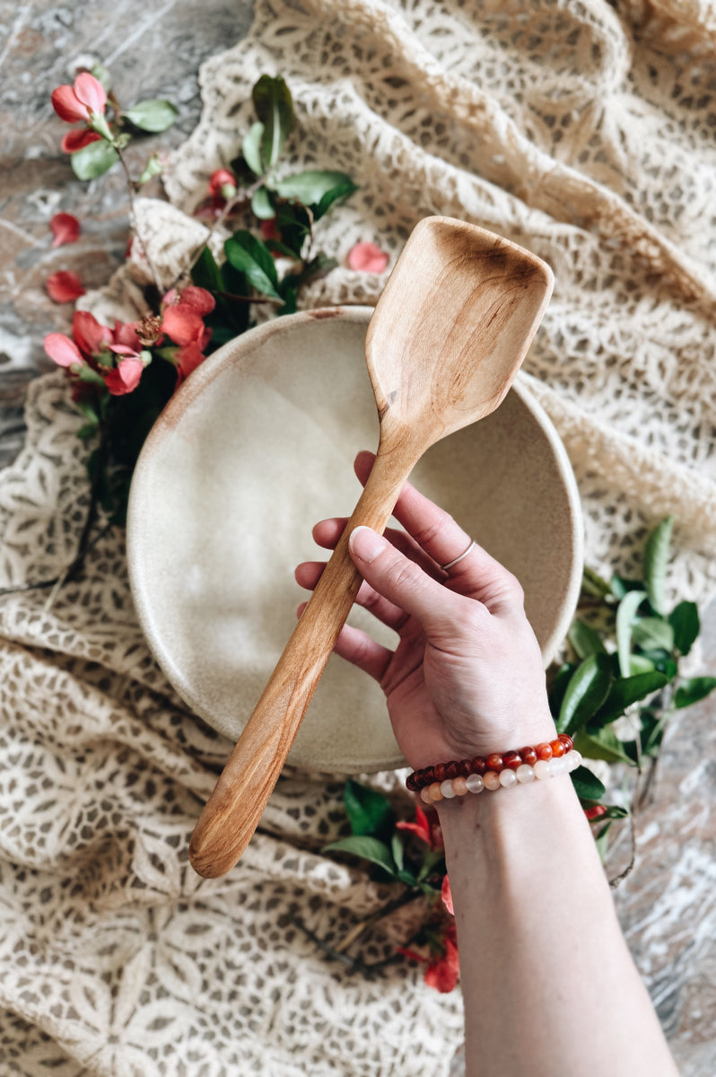 RTS Small Roux Spoon, Fancy Maple – Old World Kitchen